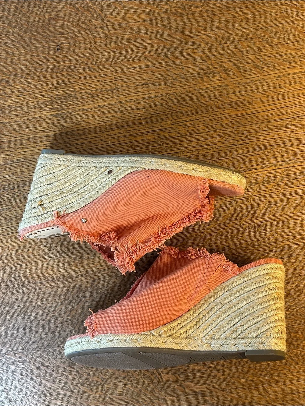 CIRCUS BY SAM EDELMAN Baker Wedge fringe Orange denim Sandals size 8.5